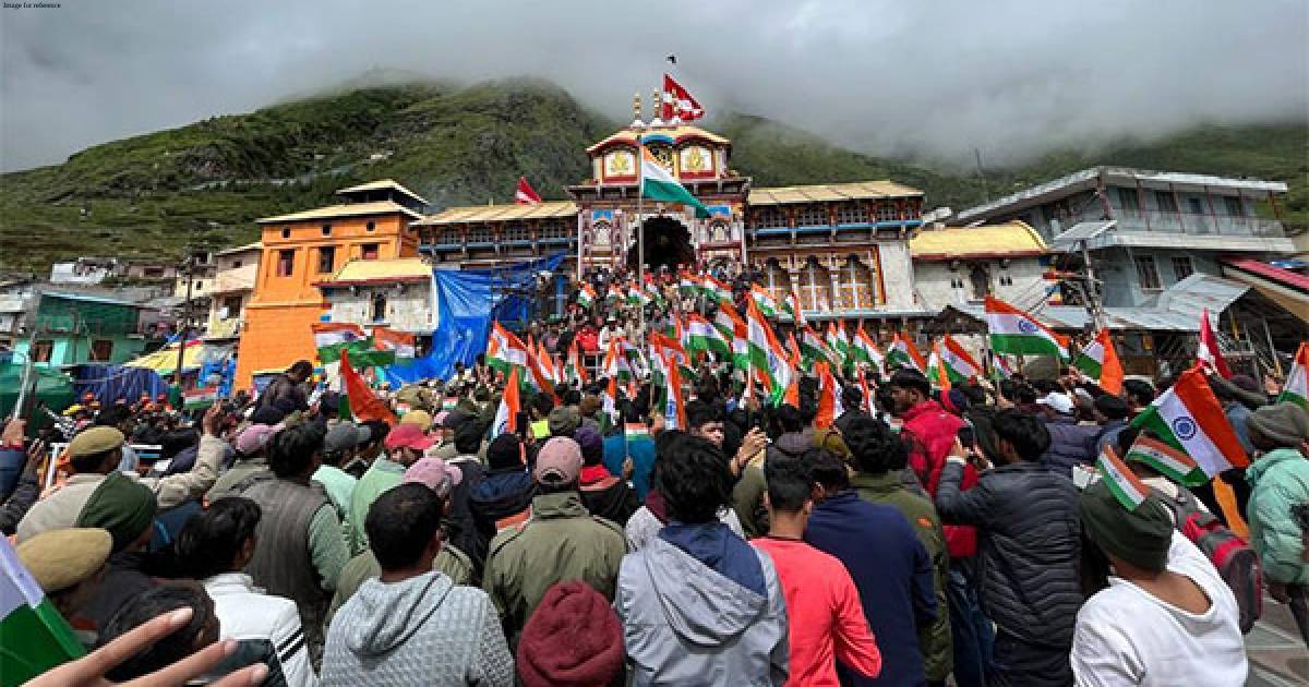 National Flag hoisted at Badrinath Dham Temple in Uttarakhand